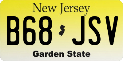 NJ license plate B68JSV