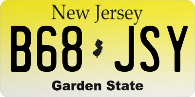 NJ license plate B68JSY