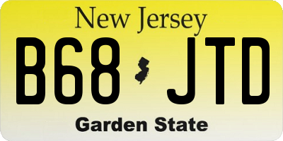 NJ license plate B68JTD