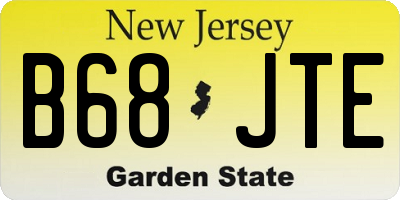 NJ license plate B68JTE