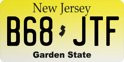 NJ license plate B68JTF