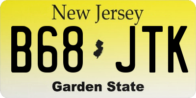 NJ license plate B68JTK