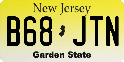 NJ license plate B68JTN