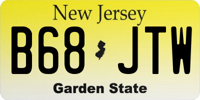 NJ license plate B68JTW