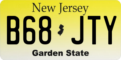 NJ license plate B68JTY