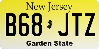 NJ license plate B68JTZ