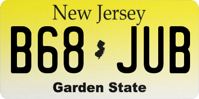 NJ license plate B68JUB