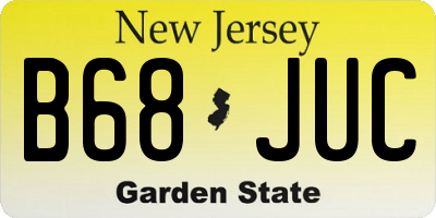 NJ license plate B68JUC