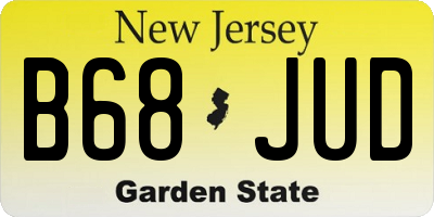 NJ license plate B68JUD