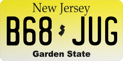 NJ license plate B68JUG