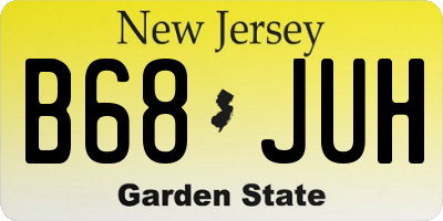 NJ license plate B68JUH