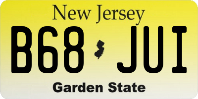 NJ license plate B68JUI