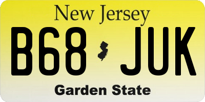 NJ license plate B68JUK