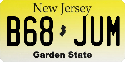 NJ license plate B68JUM