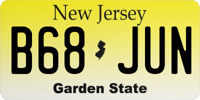 NJ license plate B68JUN