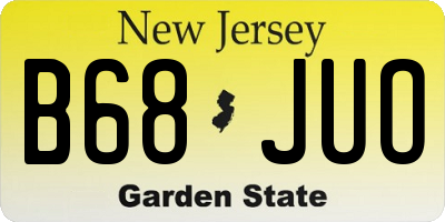 NJ license plate B68JUO