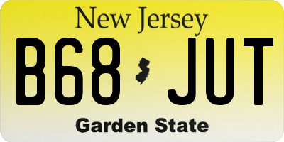 NJ license plate B68JUT