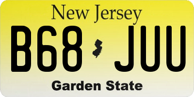 NJ license plate B68JUU