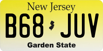 NJ license plate B68JUV