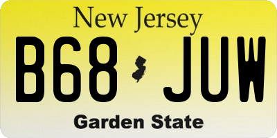 NJ license plate B68JUW
