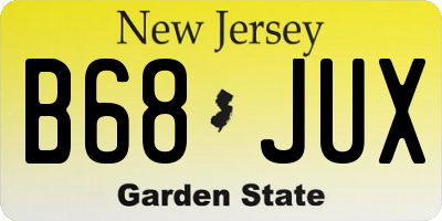 NJ license plate B68JUX