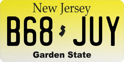 NJ license plate B68JUY