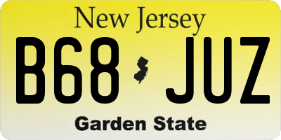 NJ license plate B68JUZ
