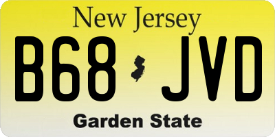 NJ license plate B68JVD