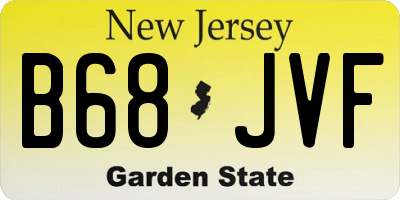 NJ license plate B68JVF
