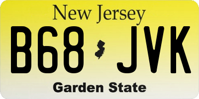NJ license plate B68JVK