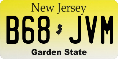 NJ license plate B68JVM