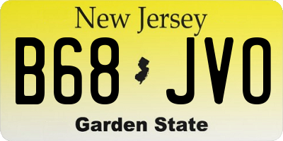 NJ license plate B68JVO