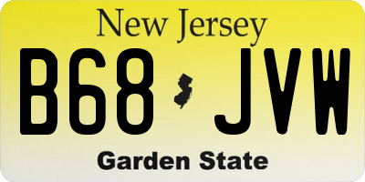 NJ license plate B68JVW