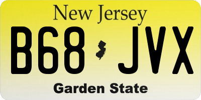 NJ license plate B68JVX