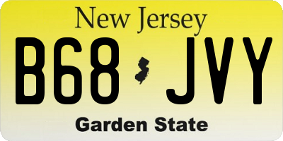 NJ license plate B68JVY