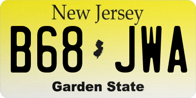 NJ license plate B68JWA