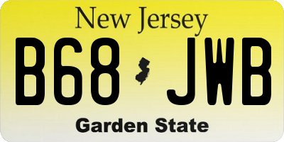 NJ license plate B68JWB