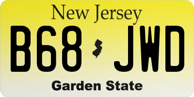 NJ license plate B68JWD
