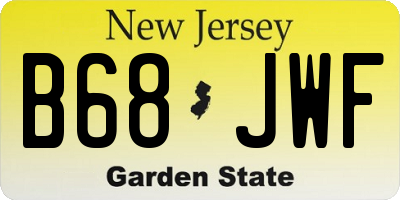 NJ license plate B68JWF