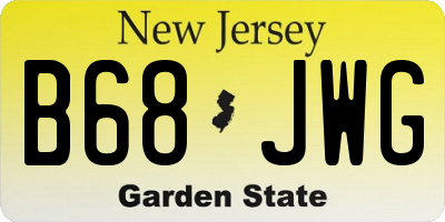 NJ license plate B68JWG