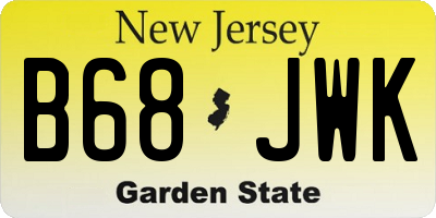 NJ license plate B68JWK