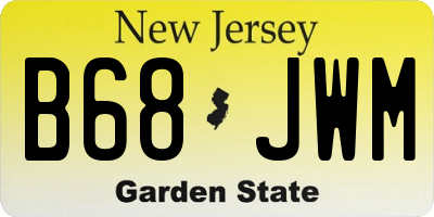 NJ license plate B68JWM