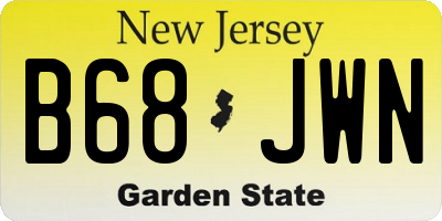 NJ license plate B68JWN