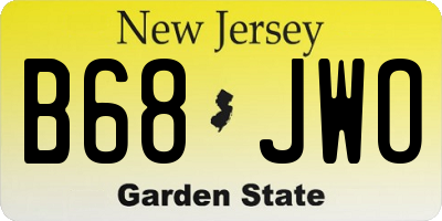 NJ license plate B68JWO