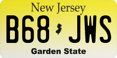 NJ license plate B68JWS