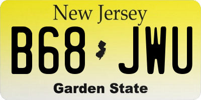 NJ license plate B68JWU