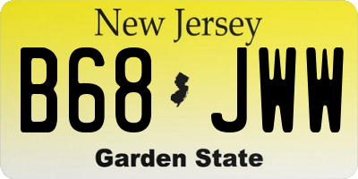 NJ license plate B68JWW
