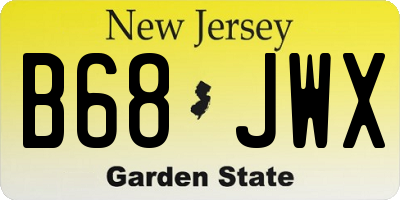 NJ license plate B68JWX