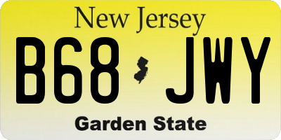NJ license plate B68JWY