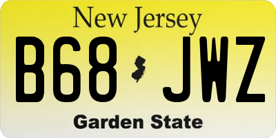 NJ license plate B68JWZ